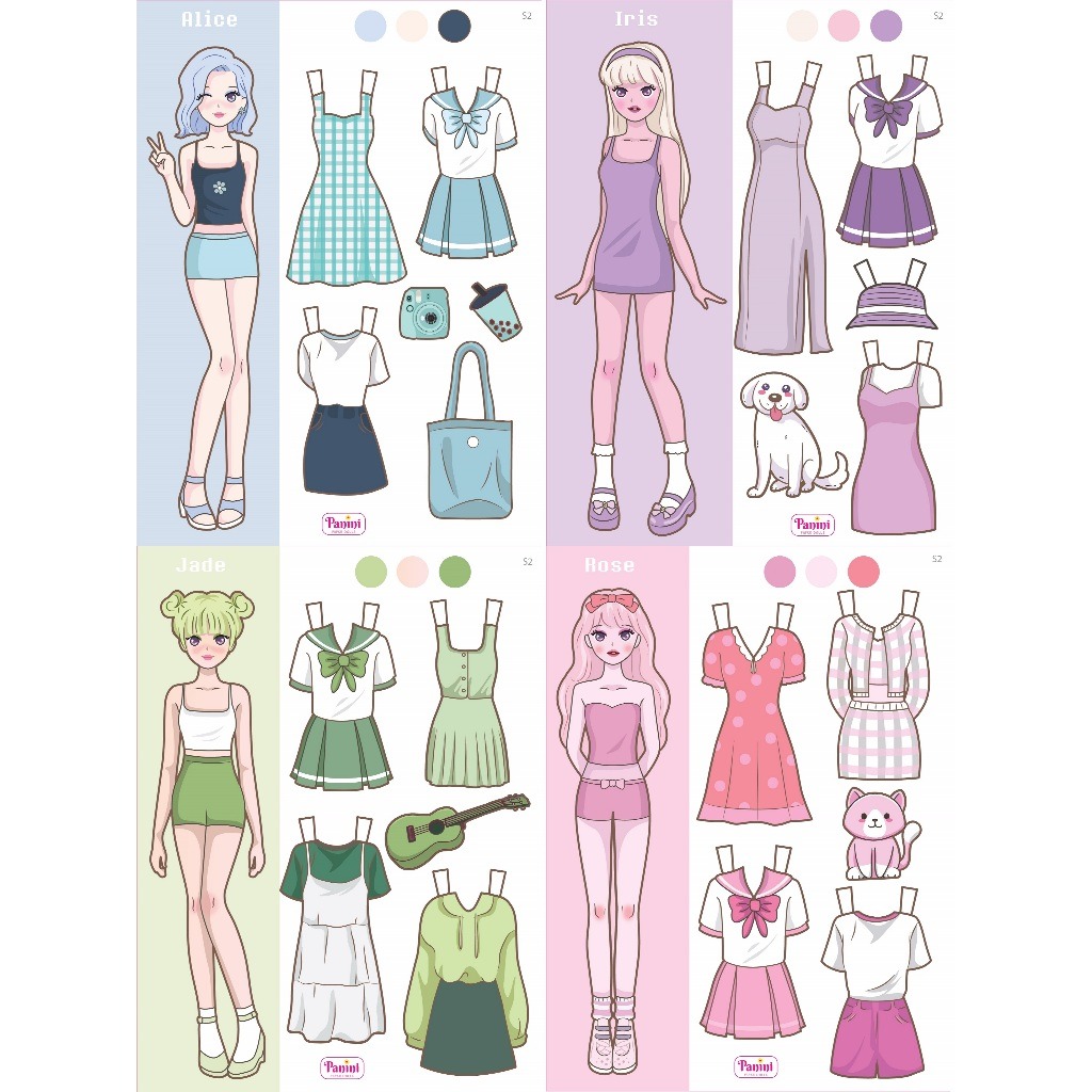Paper Doll Girl Hand Drawn Illustration Of Paper Doll Girl With Template For  Cutting Stock Illustration Illustration Of Cartoon, Doll: 326219324